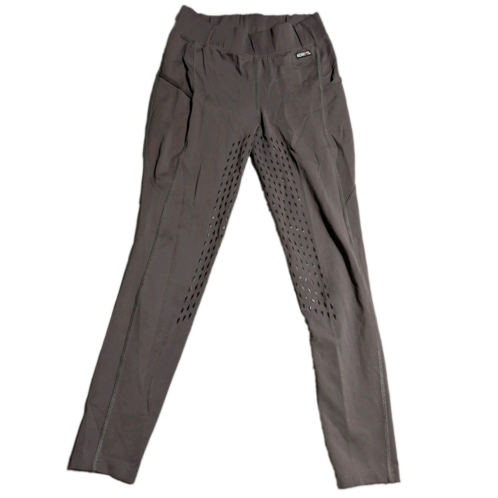 Kerrits Womens L Gray Full Seat Grip Riding Tights Equestrian Horseback Pants